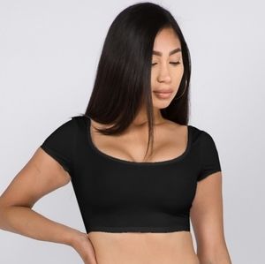 Jet black crop top